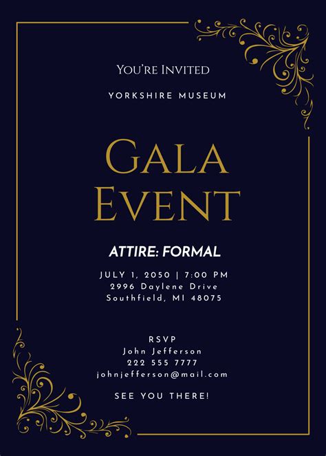 Free Gala Invitation Template & Design Ideas .